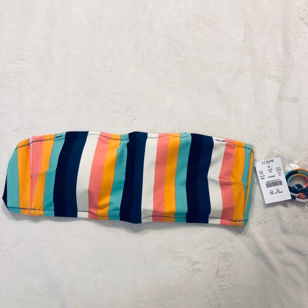 J Crew Mulit-Color Striped Bandeau Top
